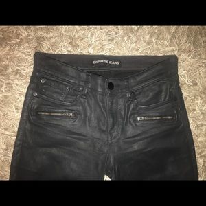 Black express leather pants